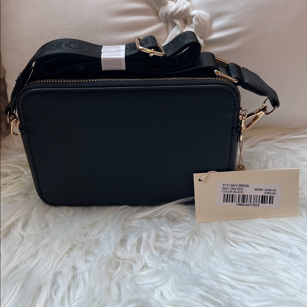 5/$35 New With Tags Valentino Orlandi black crossbody bag. Retails $280.00 - Picture 5 of 11
